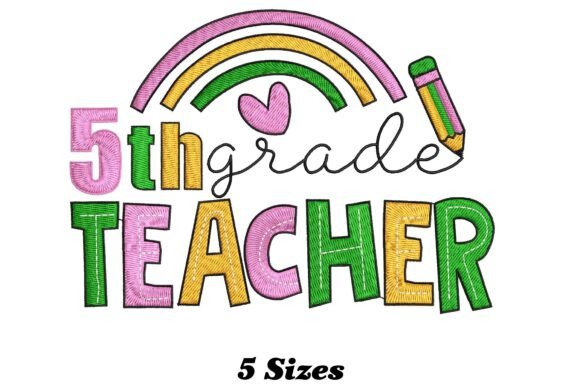 5th Grade Teacher Embroidery: Playful Gift Charm