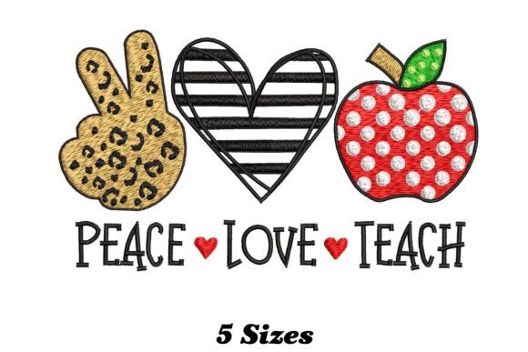 Peace Love Teach Embroidery Design Review